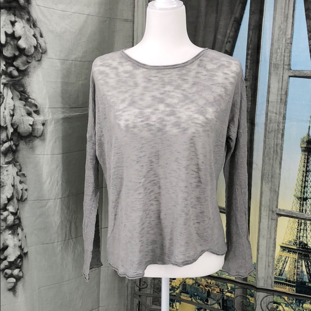 Cullen Delave Linen Sweater in Sagey-Green Grey M